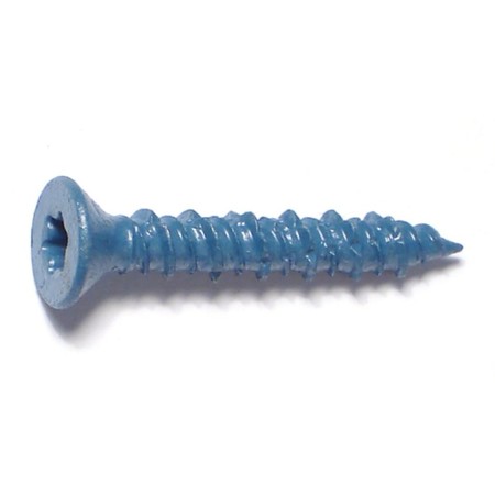 TORQUEMASTER Masonry Screw, 1/4" Dia., Flat, 1 1/4 in L, Steel Blue Ruspert, 100 PK 54239